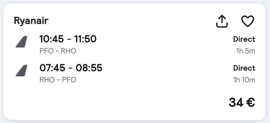 4-Day Trip to Rhodes from Paphos for €153 1